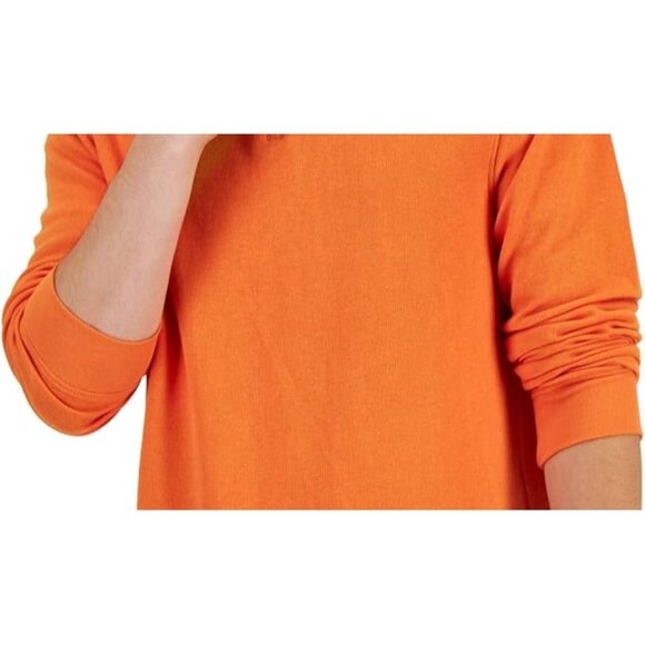 Club Room Mens Pullover Sweater Quarter Zip Mock Neck Knitted Orange Size Large - Picture 3 of 4